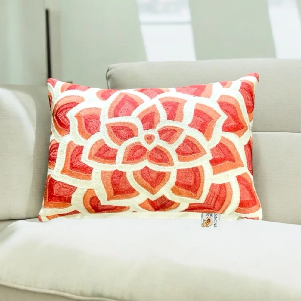 DEVI DESIGNS EMBROIDERED DECORATIVE PILLOW 19x13 down insert